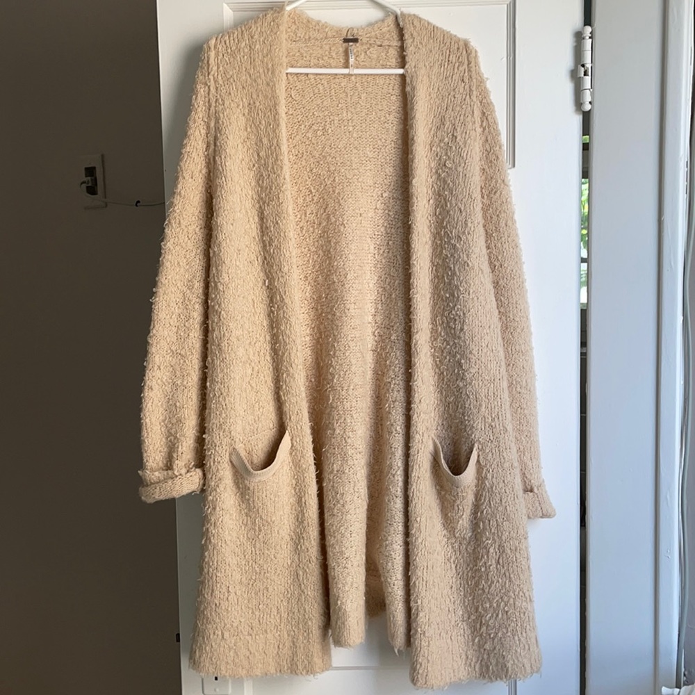 Oversized Sherpa Cardigan - Cream